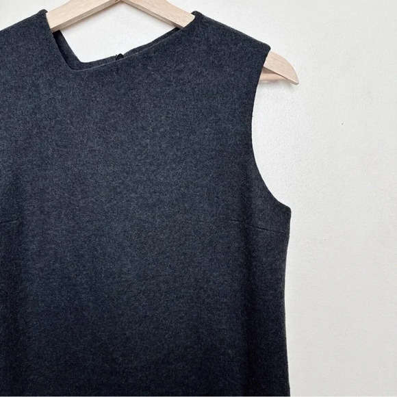 Lanvin Paris Wool Womens 40 Sleeveless Grey Sheath Dress - Picture 6 of 12